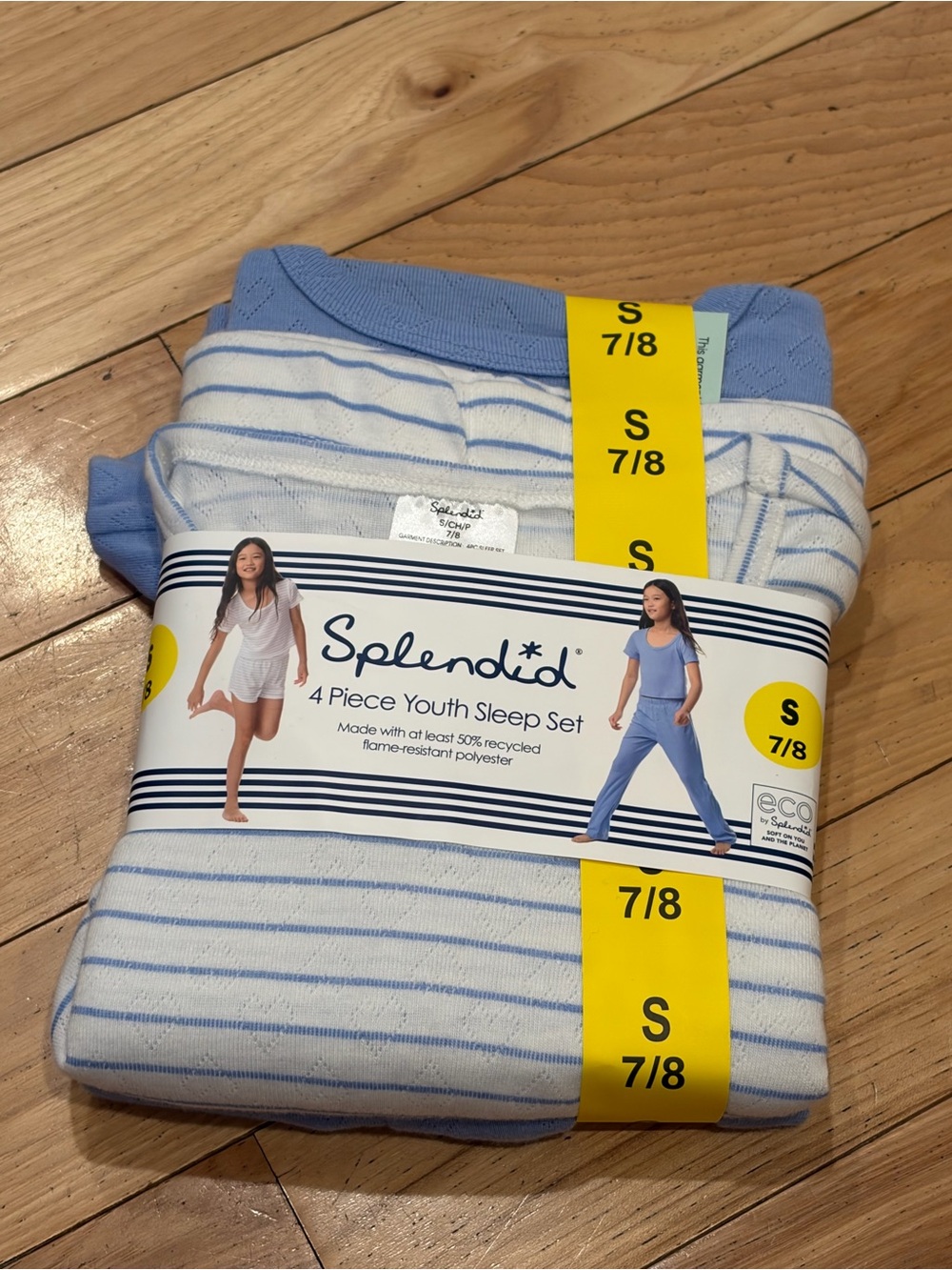 NWT Splendid 4 Piece Youth Sleep Set Pants, Shorts & 2 Short Sleeve Shirts Small